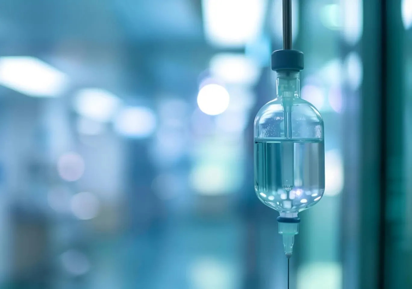 Detoks alkoholowy Gołdap: butelka infuzyjna zawieszona w gabinecie